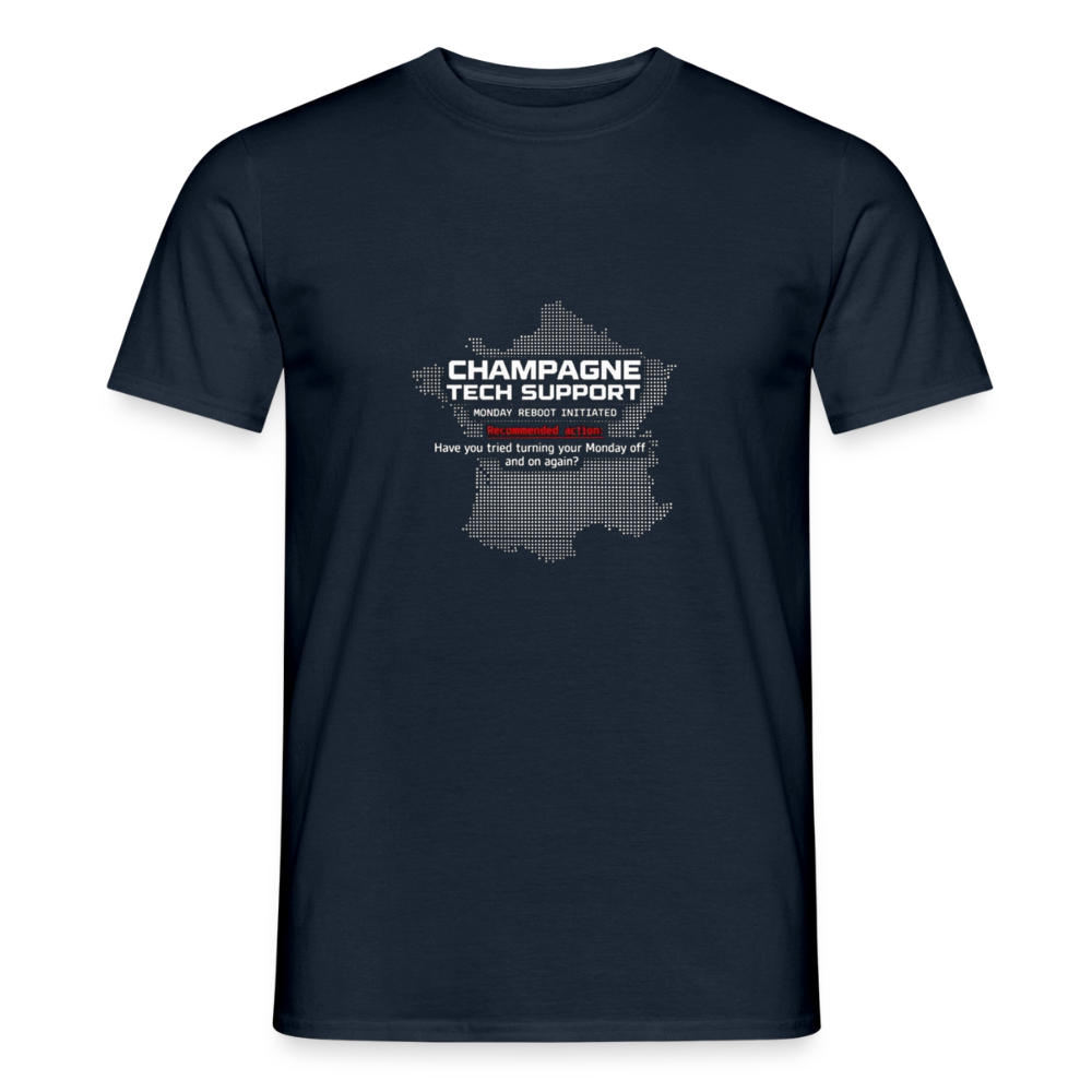 Champagne Tech Support  Herre-T-shirt - marineblå