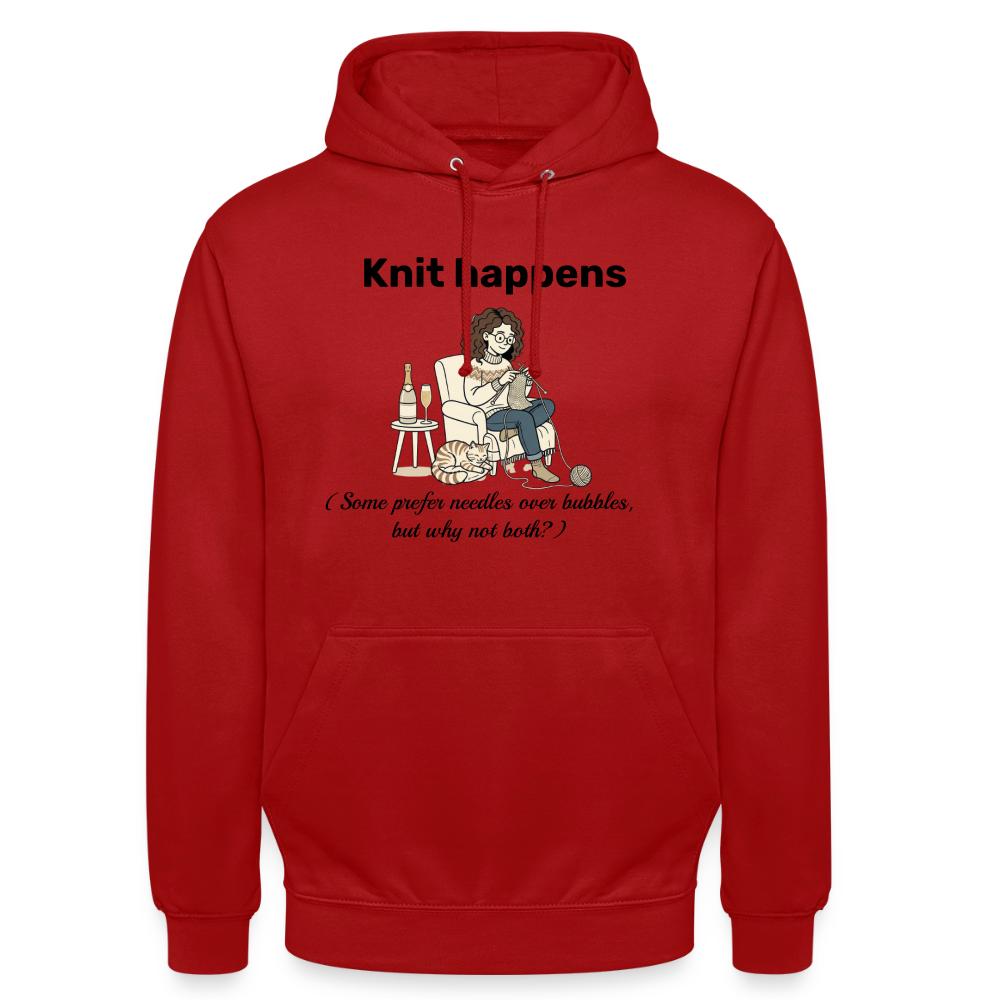 Knit happens Hættetrøje unisex - rød