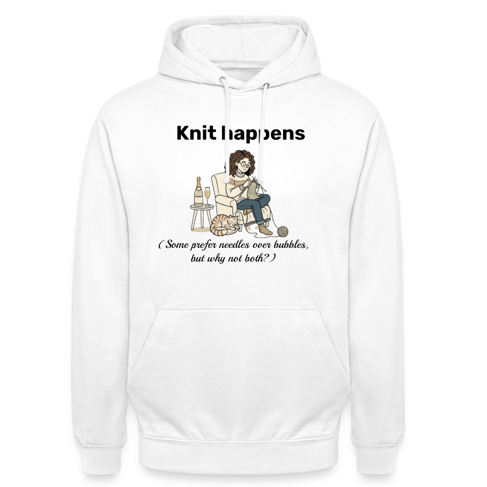 Knit happens Hættetrøje unisex - hvid