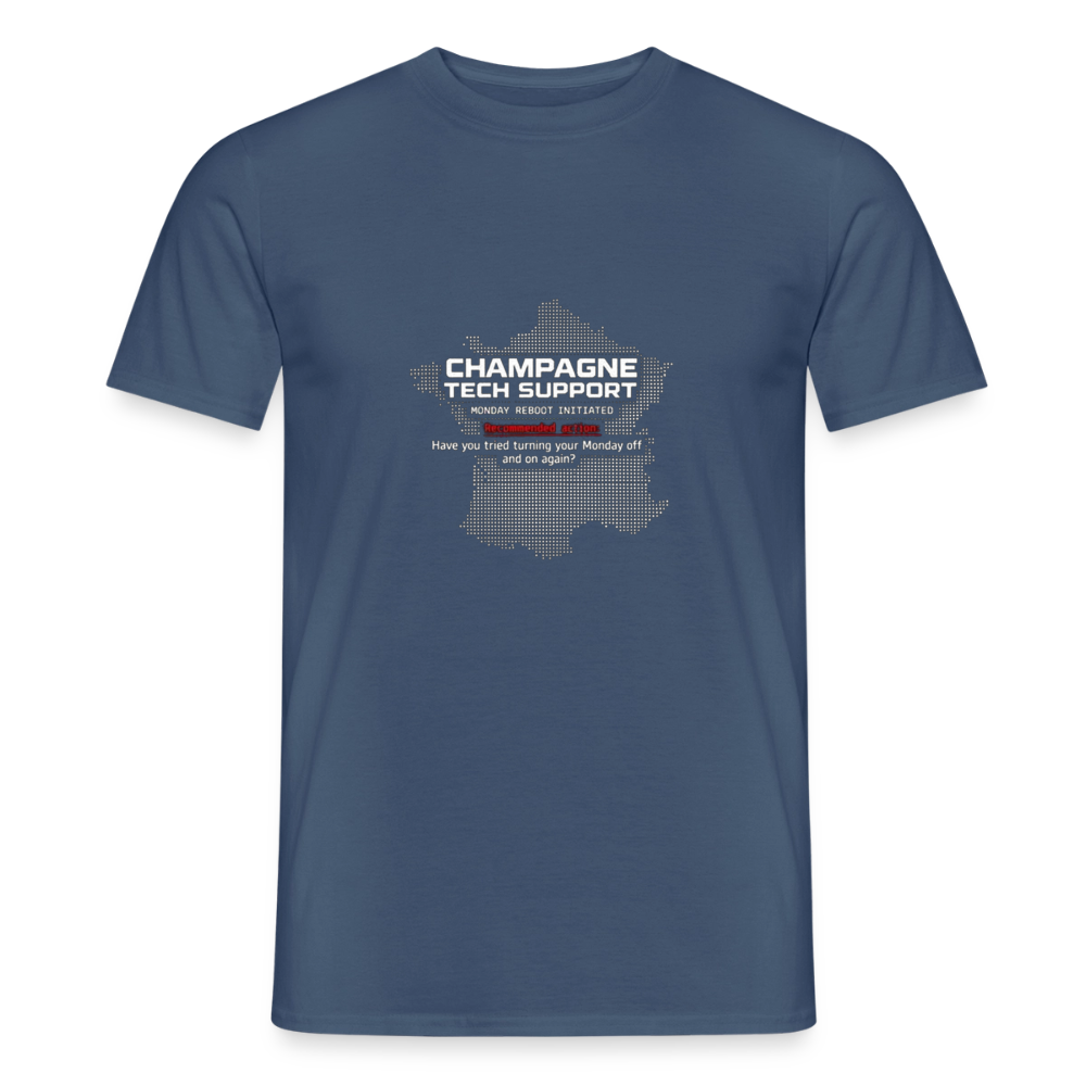 Champagne Tech Support  Herre-T-shirt - mørk denimblå