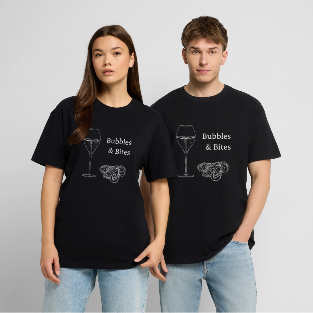 Bubbles&Bites Oysters Unisex oversized heavyweight t-shirt - sort