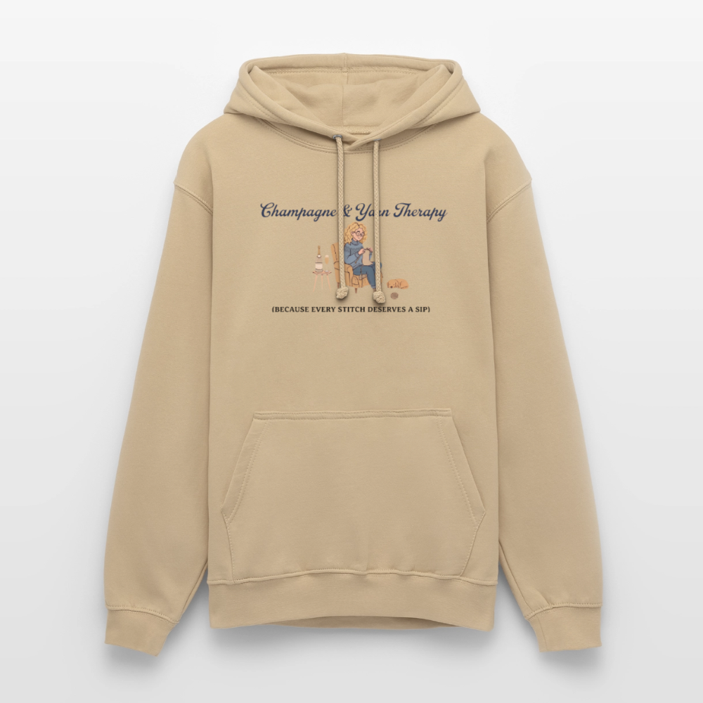 Champagne & Yarn Therapy Hættetrøje unisex - beige