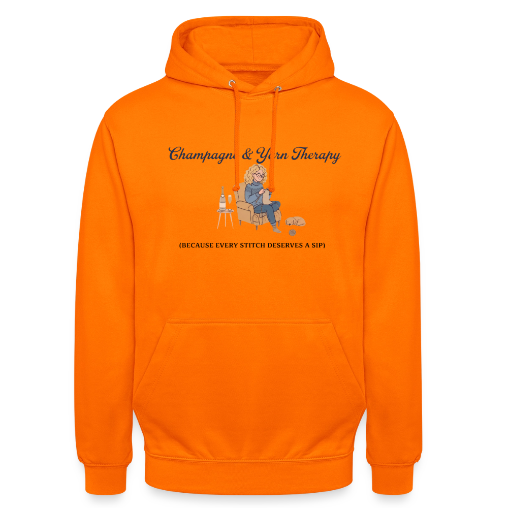 Champagne & Yarn Therapy Hættetrøje unisex - orange
