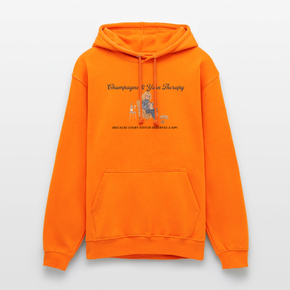 Champagne & Yarn Therapy Hættetrøje unisex - orange