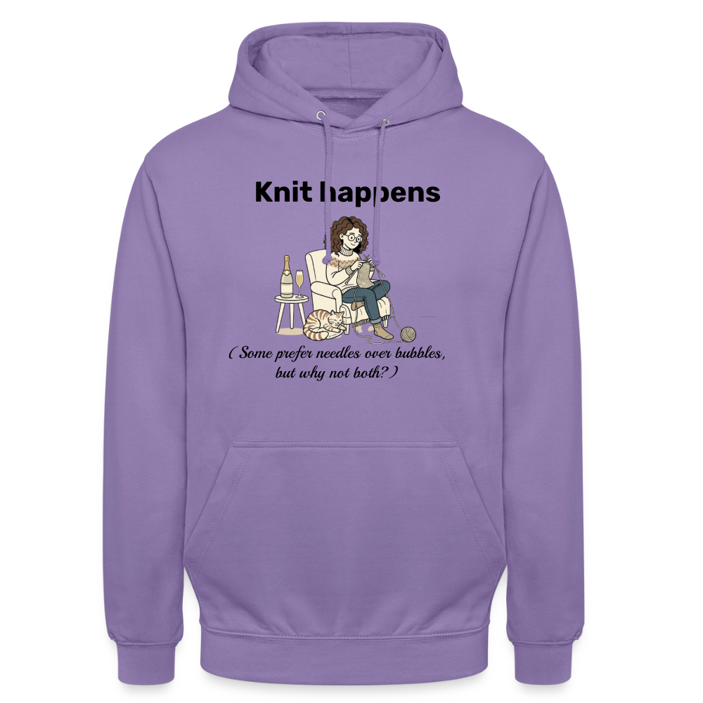 Knit happens Hættetrøje unisex - lavendel