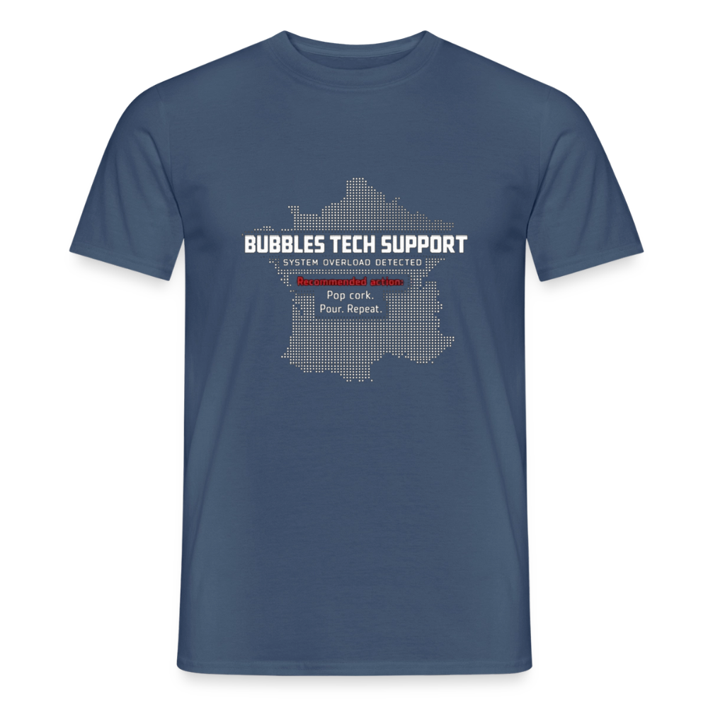 Bubbles Tech Support Herre-T-shirt - mørk denimblå