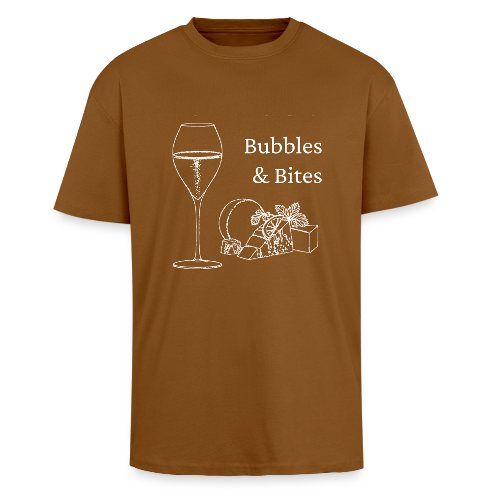 Bubbles&Bites Cheese Unisex oversized heavyweight t-shirt - toffee