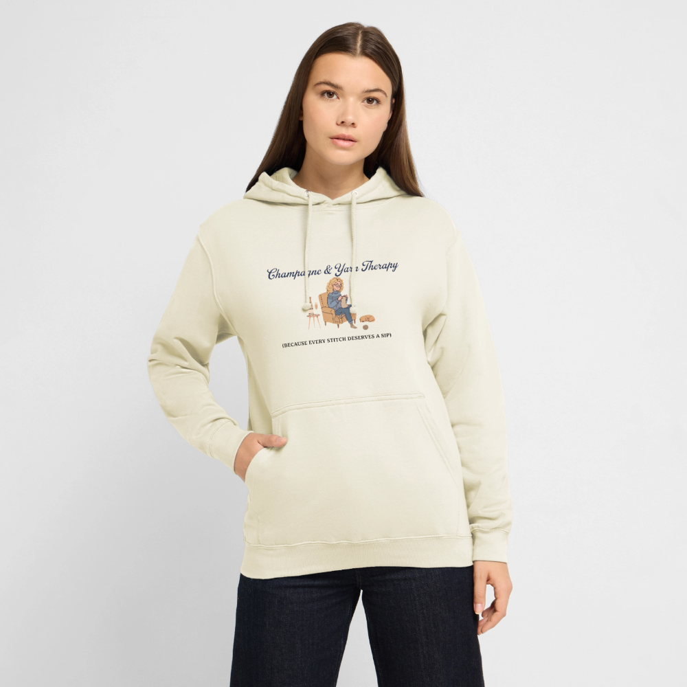 Champagne & Yarn Therapy Hættetrøje unisex - vaniljemilkshake