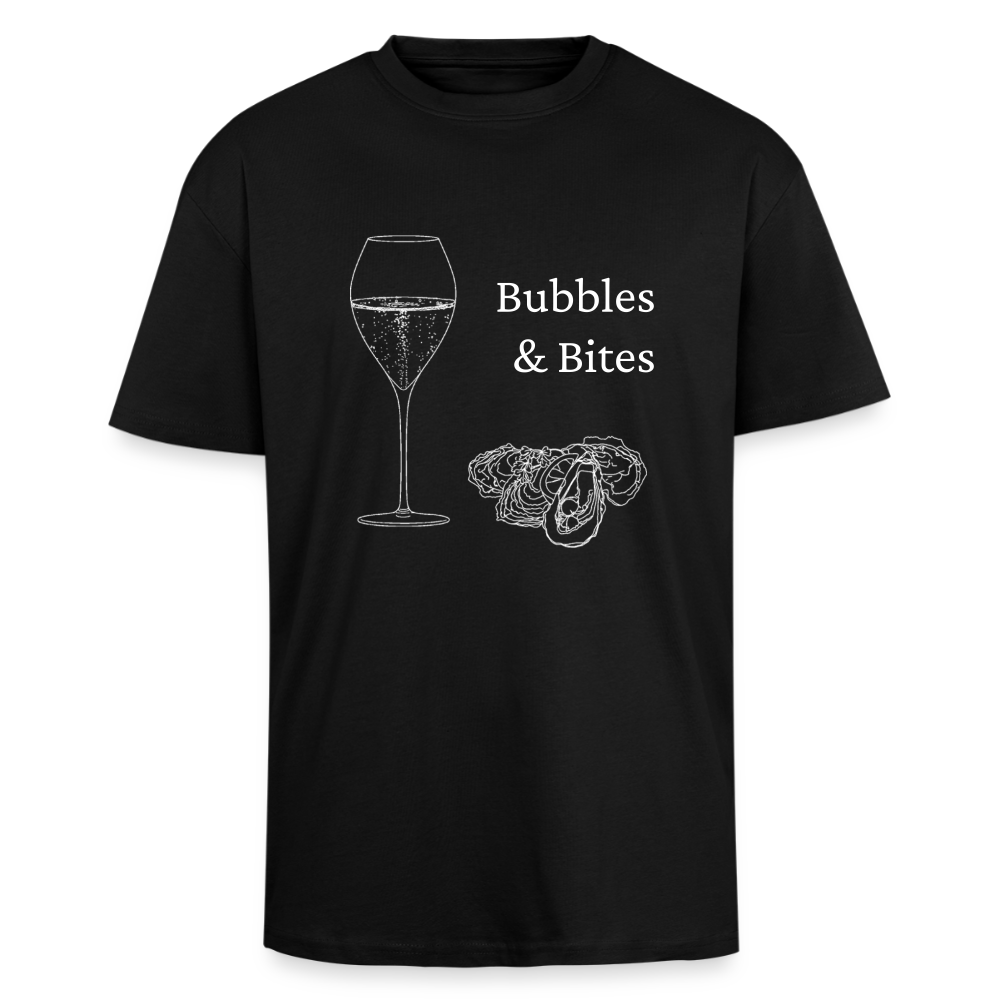 Bubbles&Bites Oysters Unisex oversized heavyweight t-shirt - sort