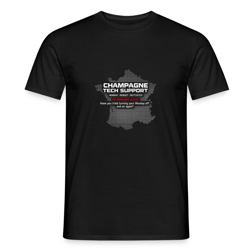 Champagne Tech Support  Herre-T-shirt - sort