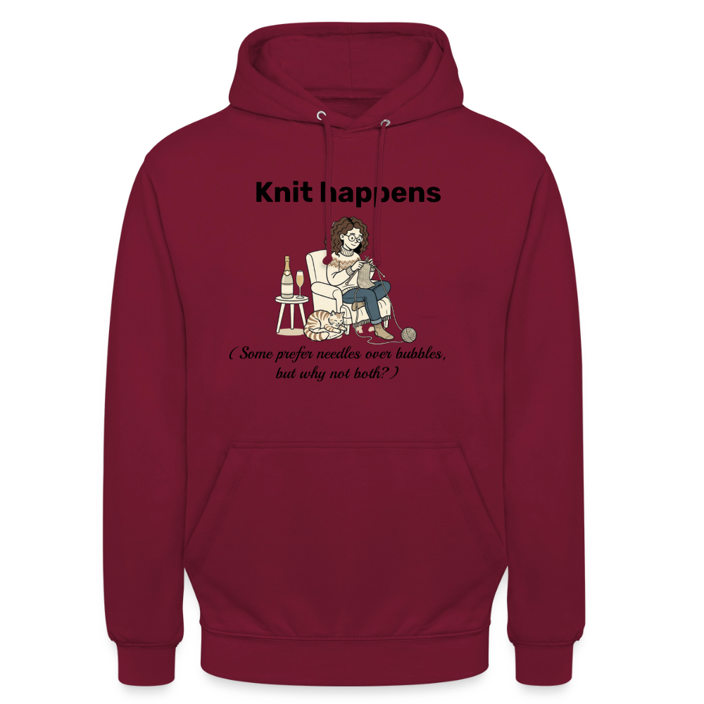 Knit happens Hættetrøje unisex - bordeaux