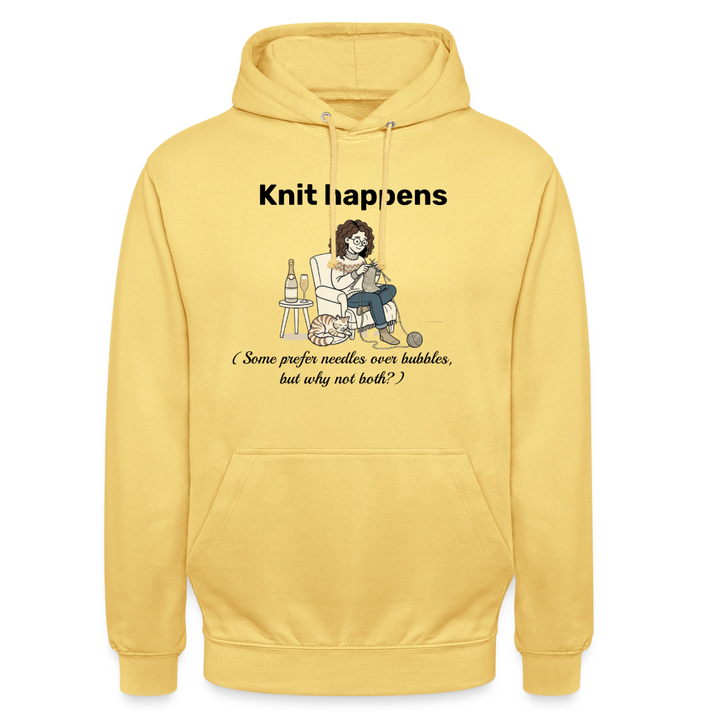 Knit happens Hættetrøje unisex - citrongul