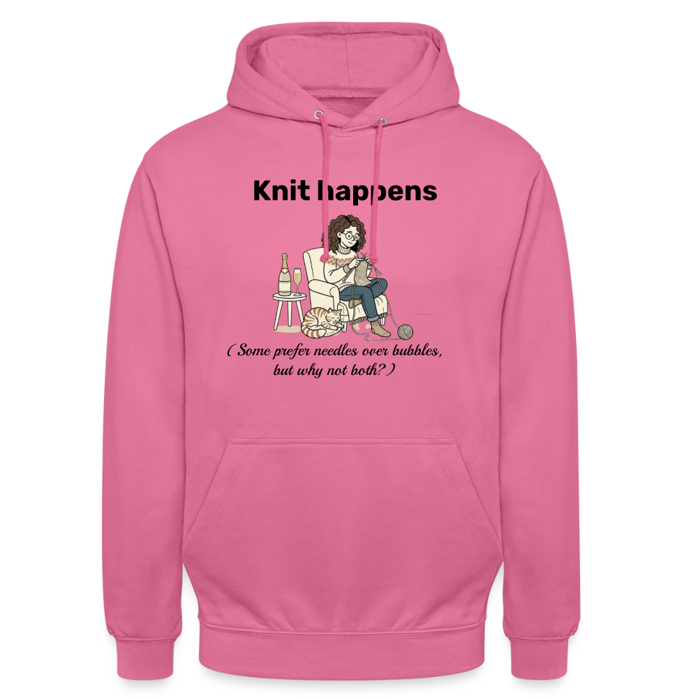 Knit happens Hættetrøje unisex - pink