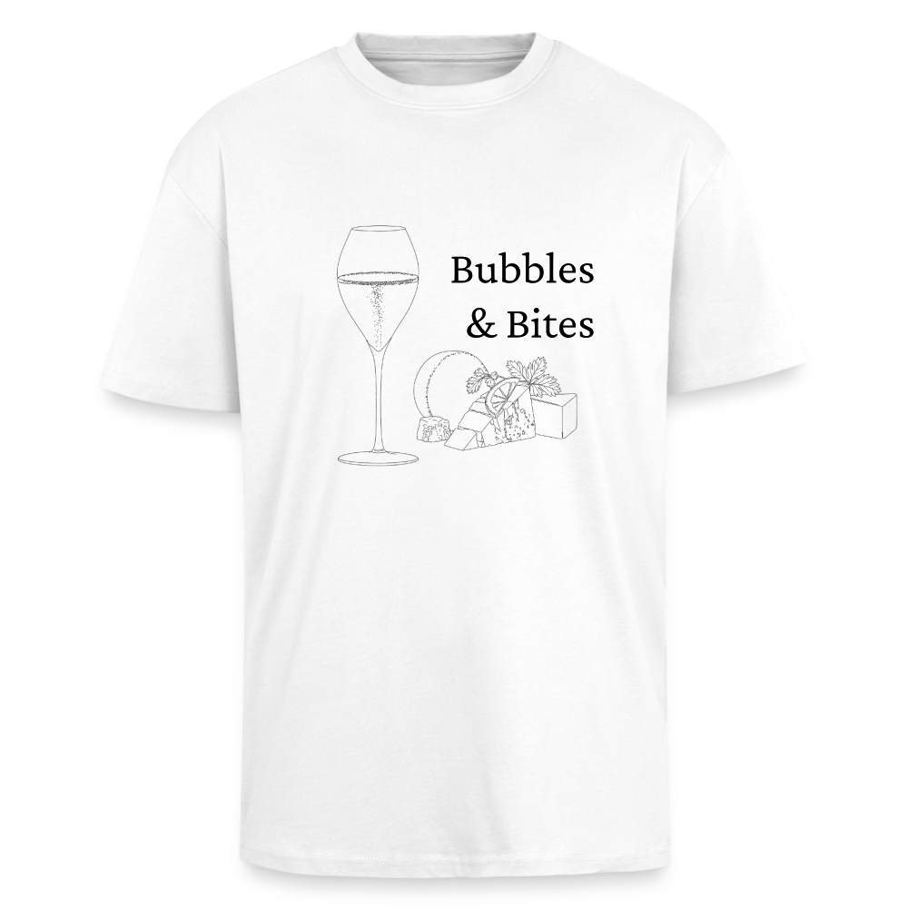 Bubbles&Bites cheese Unisex oversized heavyweight t-shirt - hvid