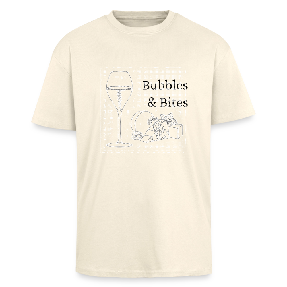 Bubbles&Bites cheese Unisex oversized heavyweight t-shirt - creamfarvet