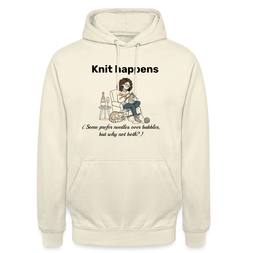 Knit happens Hættetrøje unisex - vaniljemilkshake