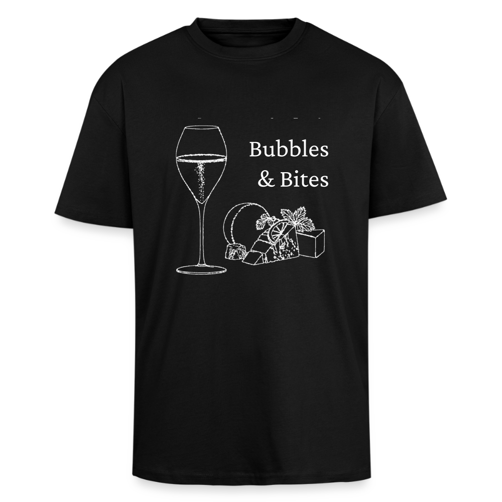 Bubbles&Bites Cheese Unisex oversized heavyweight t-shirt - sort