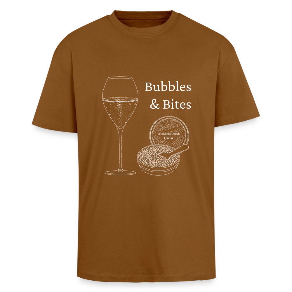 Bubbles&Bites Caviar Unisex oversized heavyweight t-shirt - toffee