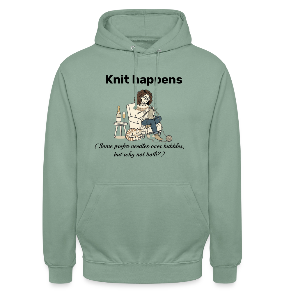 Knit happens Hættetrøje unisex - grågrøn