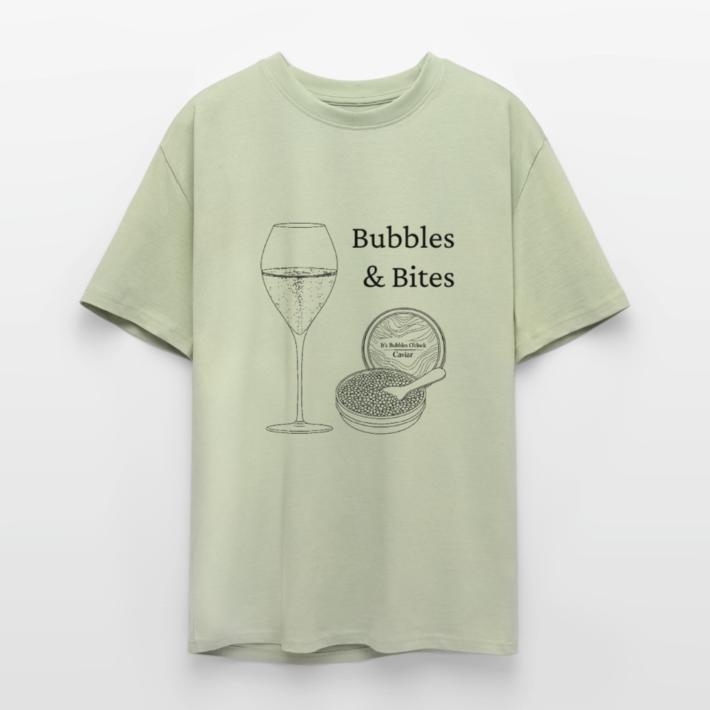 Bubbles&Bites caviar Unisex oversized heavyweight t-shirt - lys salviegrøn 