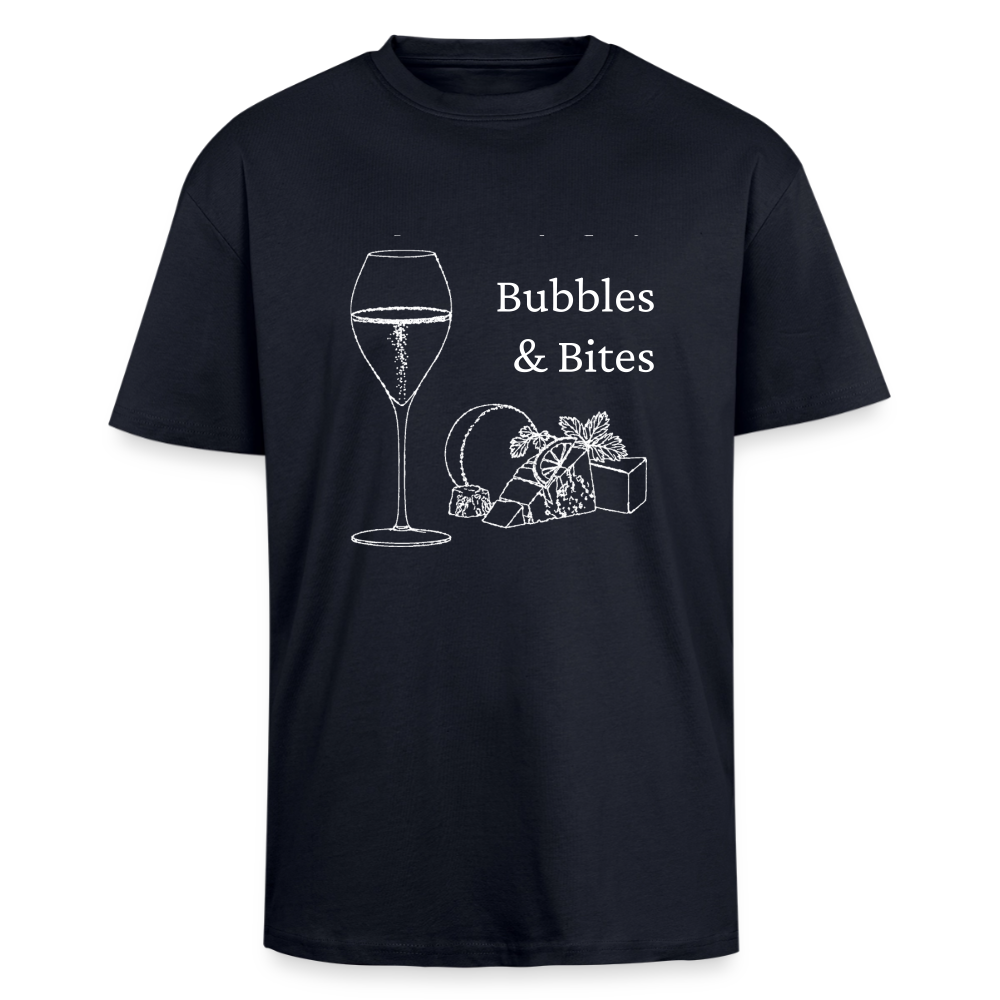 Bubbles&Bites Cheese Unisex oversized heavyweight t-shirt - navy