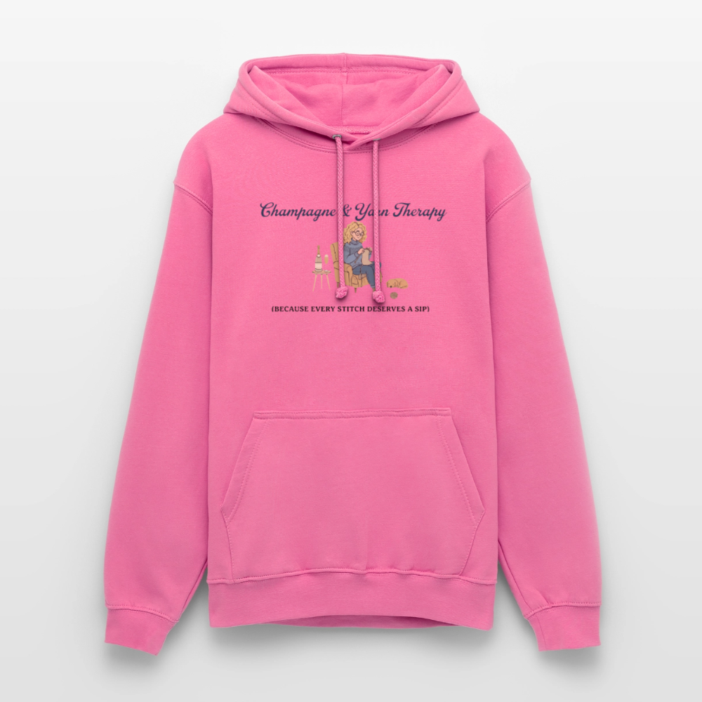 Champagne & Yarn Therapy Hættetrøje unisex - pink