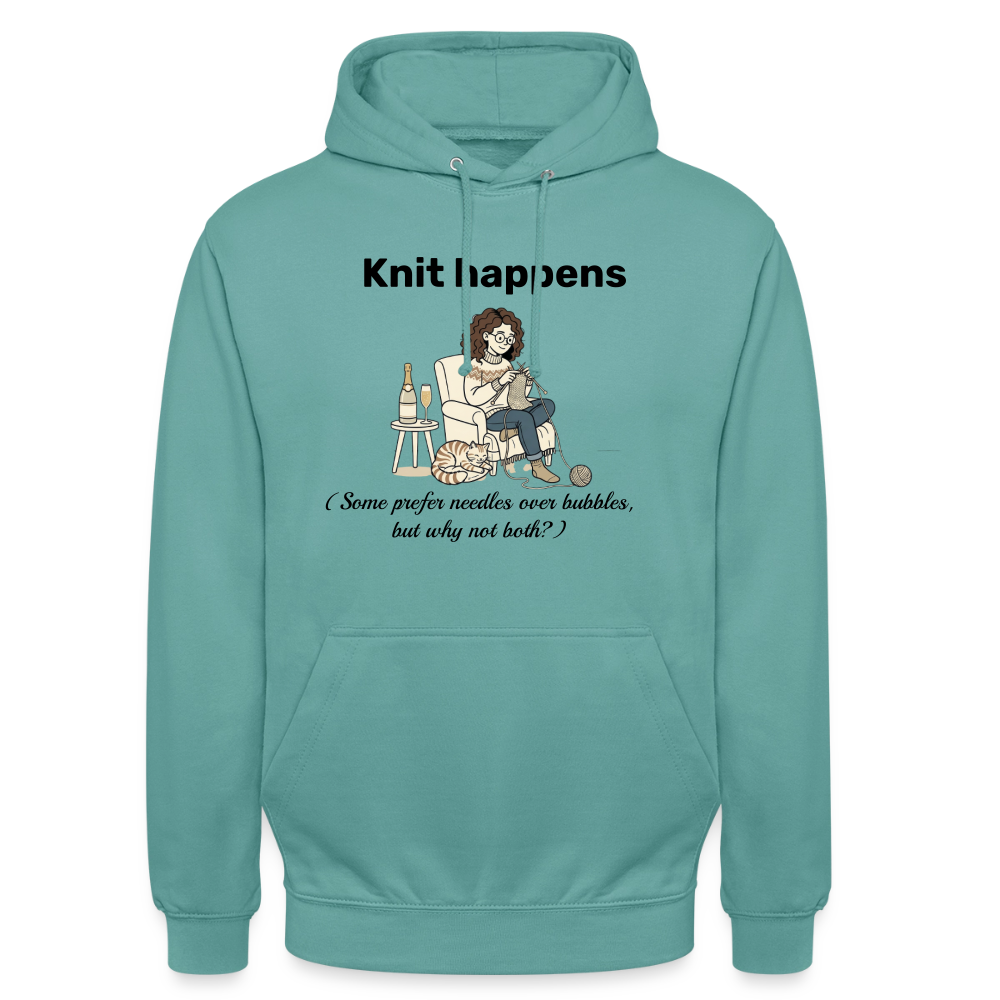 Knit happens Hættetrøje unisex - pastelturkis
