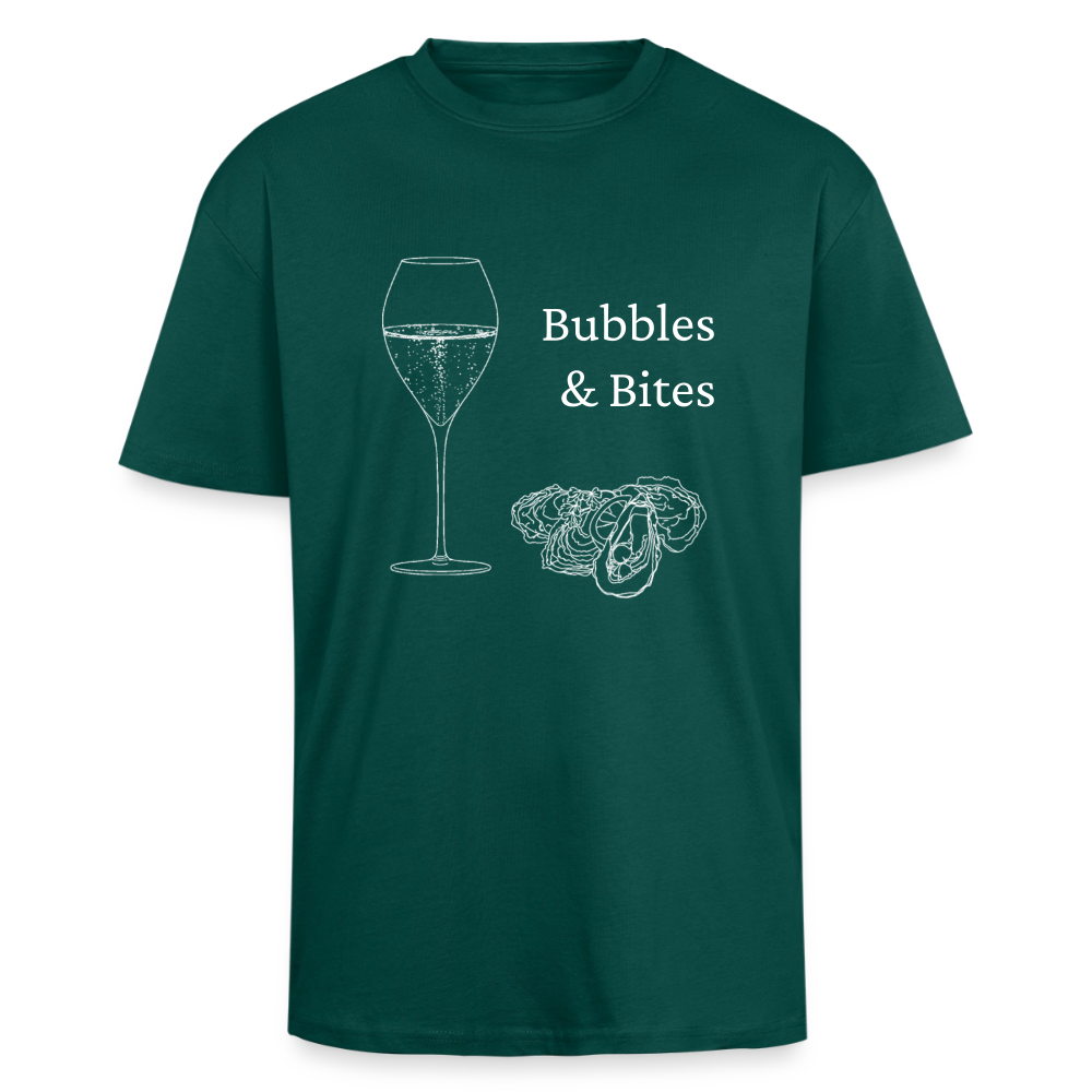 Bubbles&Bites Oysters Unisex oversized heavyweight t-shirt - hunter green